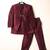 Maroon embroidered indo western set for boys