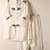 White embroidery on white modal kurta bandi set for boys