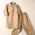 Fawn linen pathani set for boys