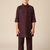 Maroon linen pathani set  for boys