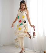 Cream khadi cotton dhoti set