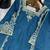 Teal blue embroidered suit 