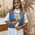 Women's pure cotton embroidered shirt, pure cotton jeans palazzo & koti set     mirror & lace work