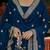 Women's teal blue faux georgette embroidered flared anarkali with dupatta set