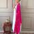 Women's white chanderi embroidered kurta, pant & silk dupatta set