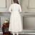 Women's white chanderi embroidered kurta, pant & silk dupatta set