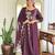 Elegant wine vichitra silk flared kurta with pant & embroidered dupatta set | festive ready-to-wear