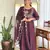 wine Embroidered Kurti set with Dupatta