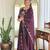 Elegant wine vichitra silk flared kurta with pant & embroidered dupatta set | festive ready-to-wear