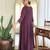 Elegant wine vichitra silk flared kurta with pant & embroidered dupatta set | festive ready-to-wear