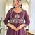 Elegant wine vichitra silk flared kurta with pant & embroidered dupatta set | festive ready-to-wear