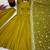 Olive green german chiffon embroidered gown with palazzo & dupatta | fully stitched ready-to-wear