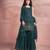 Women's teal georgette sleeveless kurta, sharara & dupatta set with abstract sequin embroidery