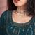 Women's teal georgette sleeveless kurta, sharara & dupatta set with abstract sequin embroidery