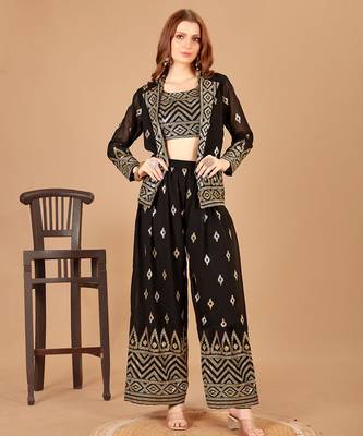 Black embroidered ethnic Set. 3