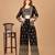 Black Georgette Crop Top Palazzo with Embroidered Jacket Set.