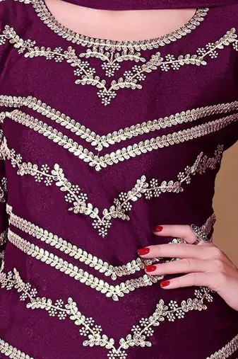 wine embroidered ethnic set