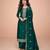 Women's embroidered green silk ready-to-wear salwar suit set with dupatta