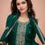 Women's embroidered green silk ready-to-wear salwar suit set with dupatta