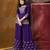 Women's purple silk georgette embroidered kurta sharara set with dupatta
