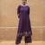 Women's art silk readymade kurta and palazzo set in rich wine