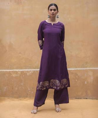 wine kurta and palazzo set  1