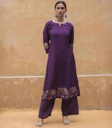 wine kurta and palazzo set 
