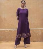 wine kurta and palazzo set 