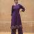 Women's art silk readymade kurta and palazzo set in rich wine