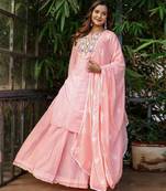Baby pink kurti with skirt & dupatta 
