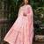Baby pink cotton cambric dyed kurti with skirt & kota check dupatta | embroidery, mirror & lace work