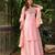 Baby pink cotton cambric dyed kurti with skirt & kota check dupatta | embroidery, mirror & lace work