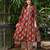 Maroon cotton printed angrakha kurti with pant & dupatta     mirror & hand work