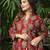 Maroon cotton printed angrakha kurti with pant & dupatta     mirror & hand work