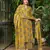 Mustard cotton printed angrakha kurti with pant & dupatta     mirror & hand work