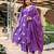 Purple cotton satin a-line kurti with pant & kota check dupatta | zari & lace work