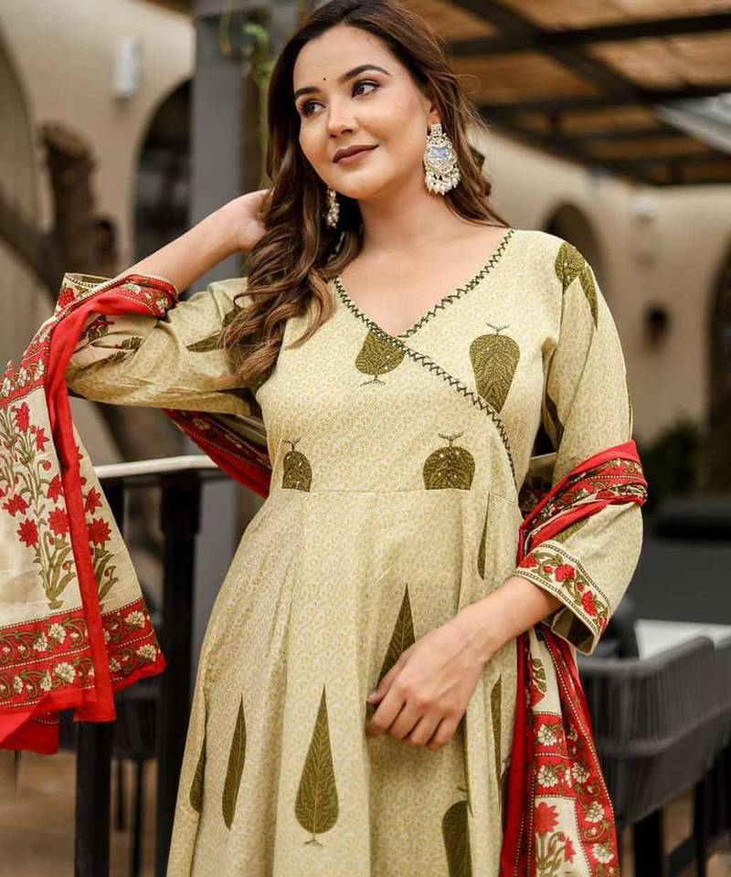 light green Kurta Set with Dupatta