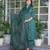 Teal cotton a-line kurti with pant & dupatta | hand embroidery & printed work