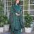 Teal cotton a-line kurti with pant & dupatta | hand embroidery & printed work
