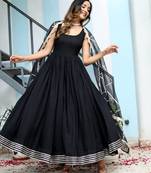 black anarkali dress with dupatta