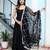 Elegant black anarkali dress with dupatta