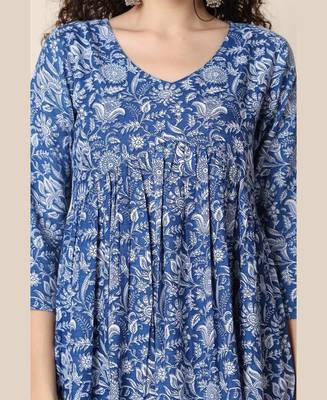 Blue floral printed kurta set 5