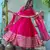 pink anarkali set with organza dupatta
