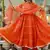 orange anarkali set with organza dupatta