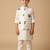 White embroidery on white modal kurta bandi set for boys