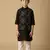 Blue embroidered viscose kurta bandi set for boys