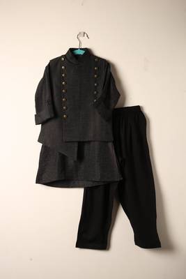Carbon viscose kurta bandi set for boys 2