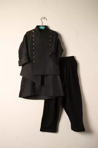 Carbon viscose kurta bandi set for boys