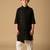 Black viscose kurta bandi set for boys