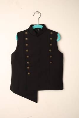 Black viscose kurta bandi set for boys 3